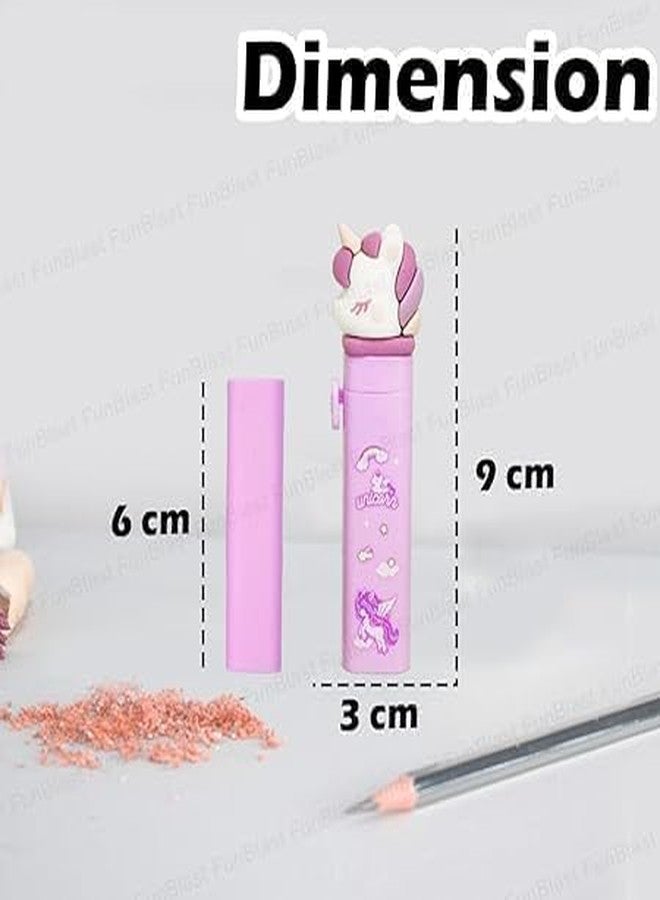KALRA MAGIC® Cute Themed Eraser with Cartoon Girl Design Rectangular Rubber for Kids, School, and Office Use Pack 2 (Purple-Pink) - Image 3